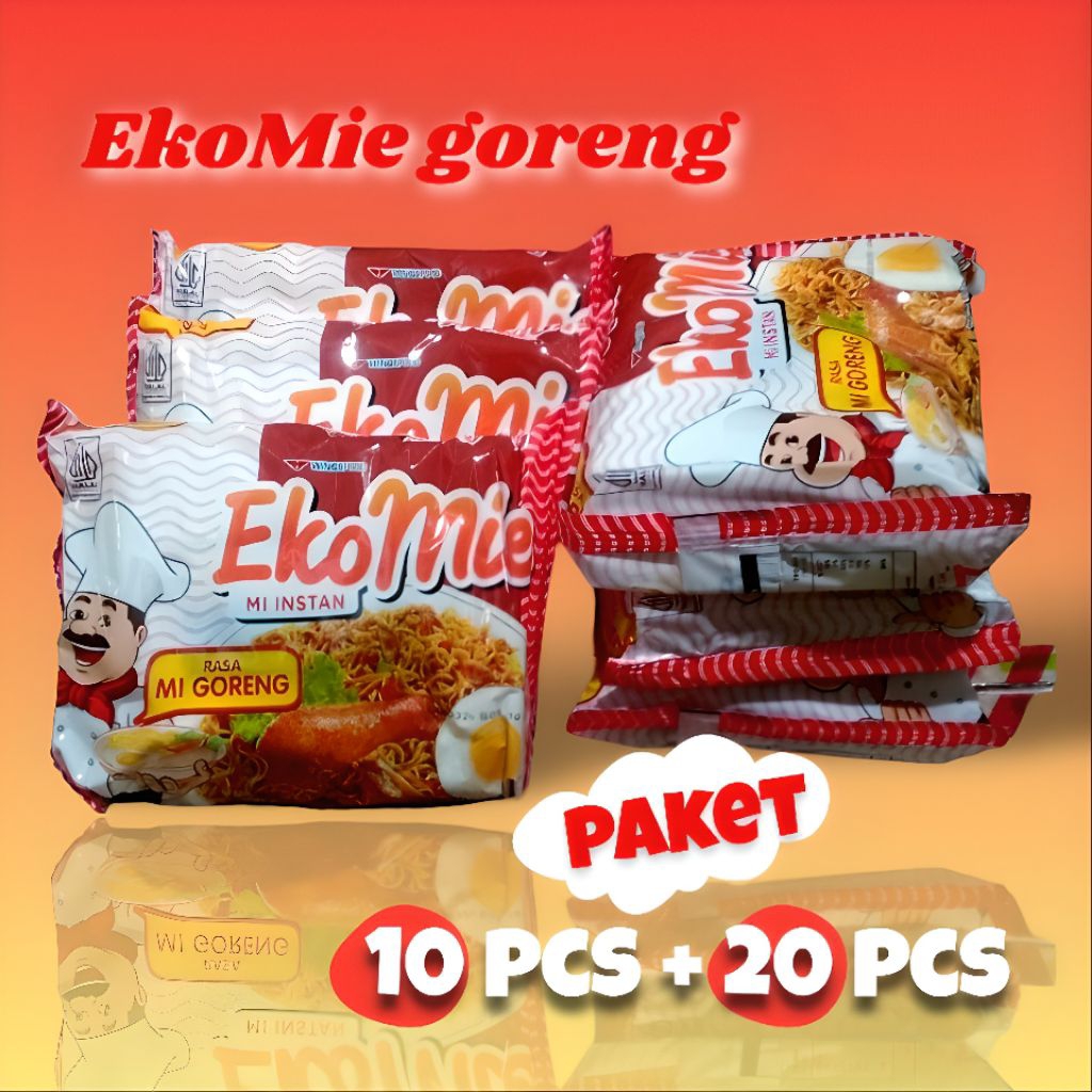 

EkoMie Goreng 60g -Mie Goreng Murah Paket 10/20 pcs - Rasa Enak Berasa Bumbunya