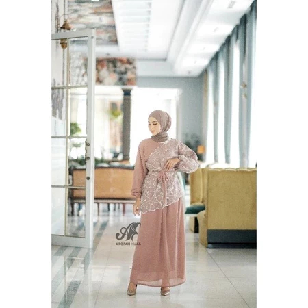 Saukia Dress Brukat Peplum Mewah Elegan By Ayanadress