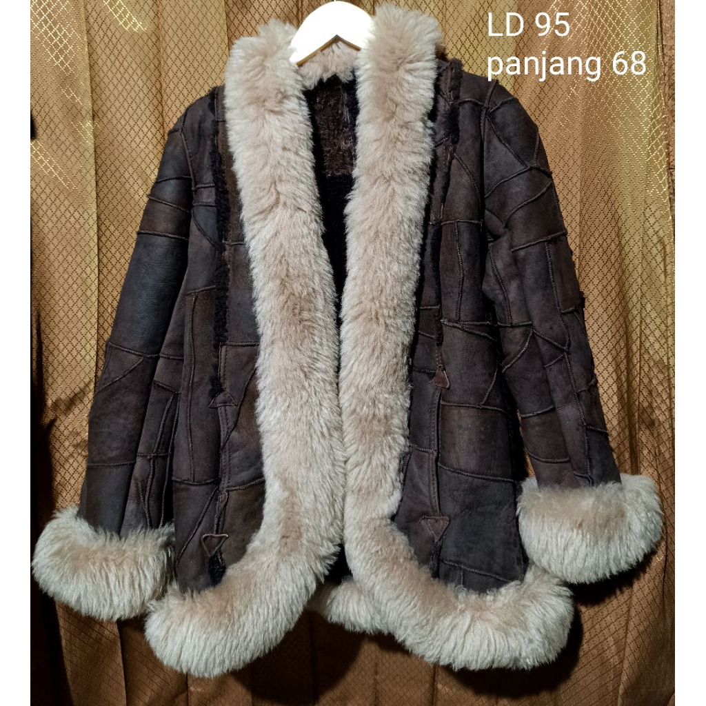 jaket outer korean style jaket vintage suede motif abstrak jaket winter suede tebal jaket musim ding