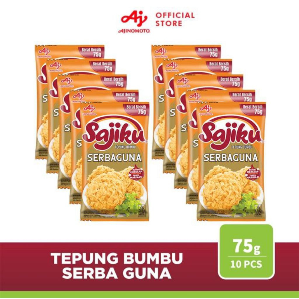 

Tepung Bumbu Sajiku Serbaguna 75gr 1 renceng isi 10 sachet