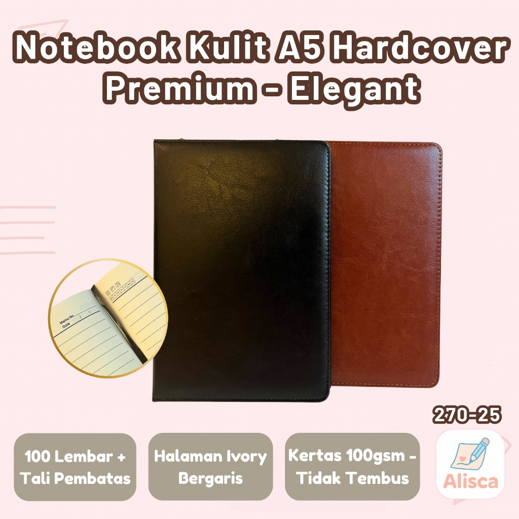 

Agenda Kulit Elegan A5 Hardcover 100 Lembar – Dicai 270-25 | Notebook Kantor & Jurnal Harian Alisca