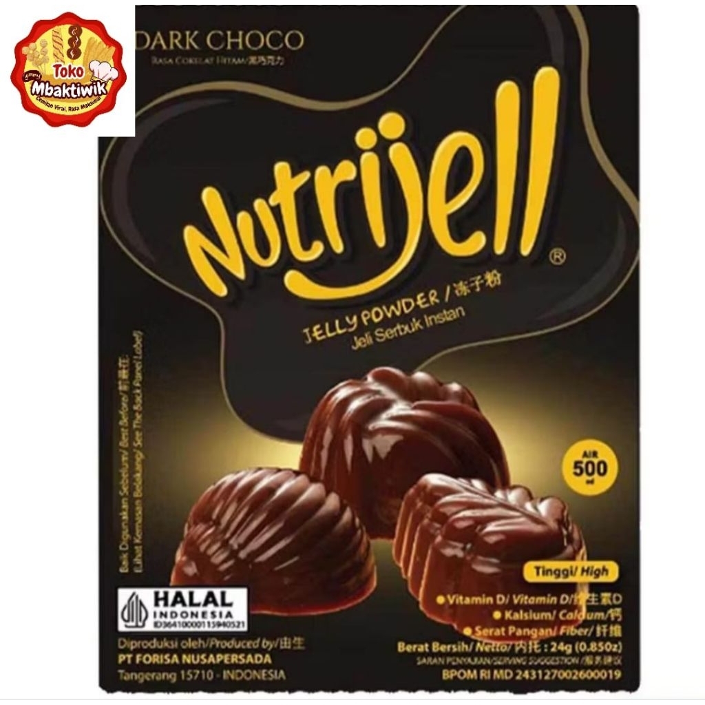 

Nutrijell dark choho 24 gram 1 box isi 12 sachet