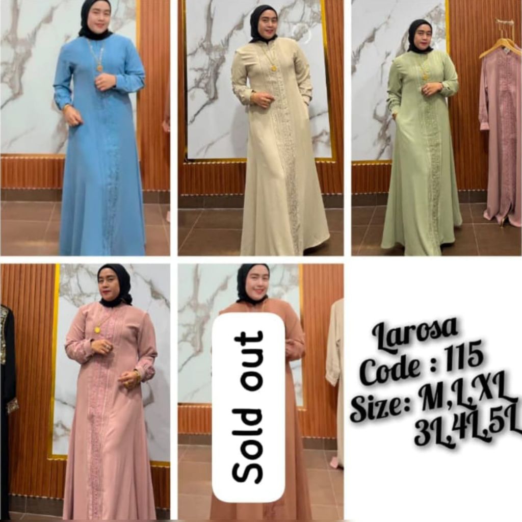 SET Gamis Larosa original 115  /  Dress gamis original SET HIJAB  /  Gamis abaya Larosa/ DRESS  GAMI