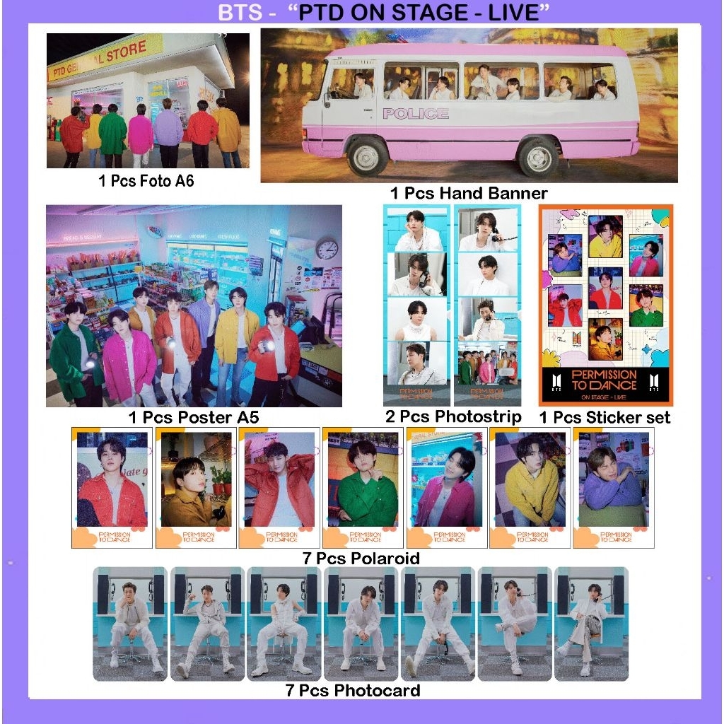 Paket Fankit BTS festa 2022,7 fates CHAKHO, BTS deco kit Fankit permission to dance