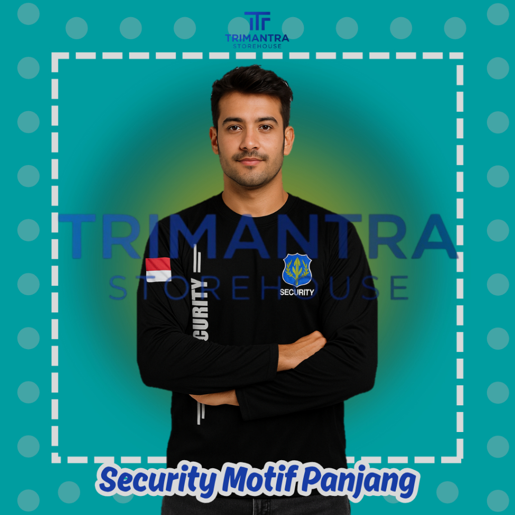 KAOS SECURITY KAOS SATPAM KAOS DALAMAN SECURITY MOTIF LENGAN PANJANG HITAM LENGAN BUSA ORIGINAL BERK