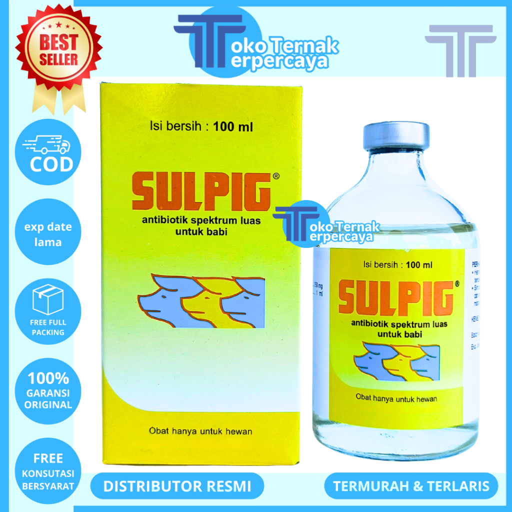 SULPIG 100ML - Obat Antibiotik Spektrum Luas Babi Medion