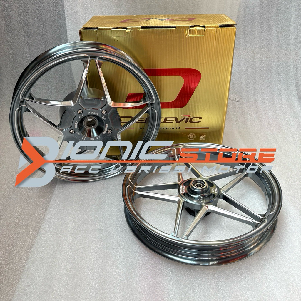 VELG RACING DELKEVIC X1 V2 185 & 215 RING 14 VARIO 125/150 BEAT SCOOPY GENIO MIO SPORTY VELG X-1 ORI