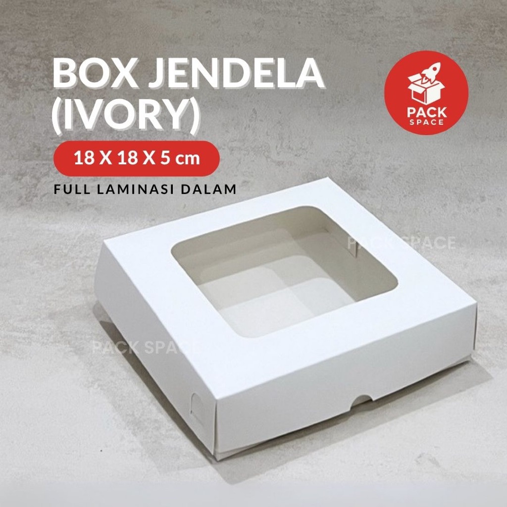 

Box Ivory Putih Laminasi Jendela Untuk Kotak Kue Roti Snack Pizza Hampers 18x18x5 CM