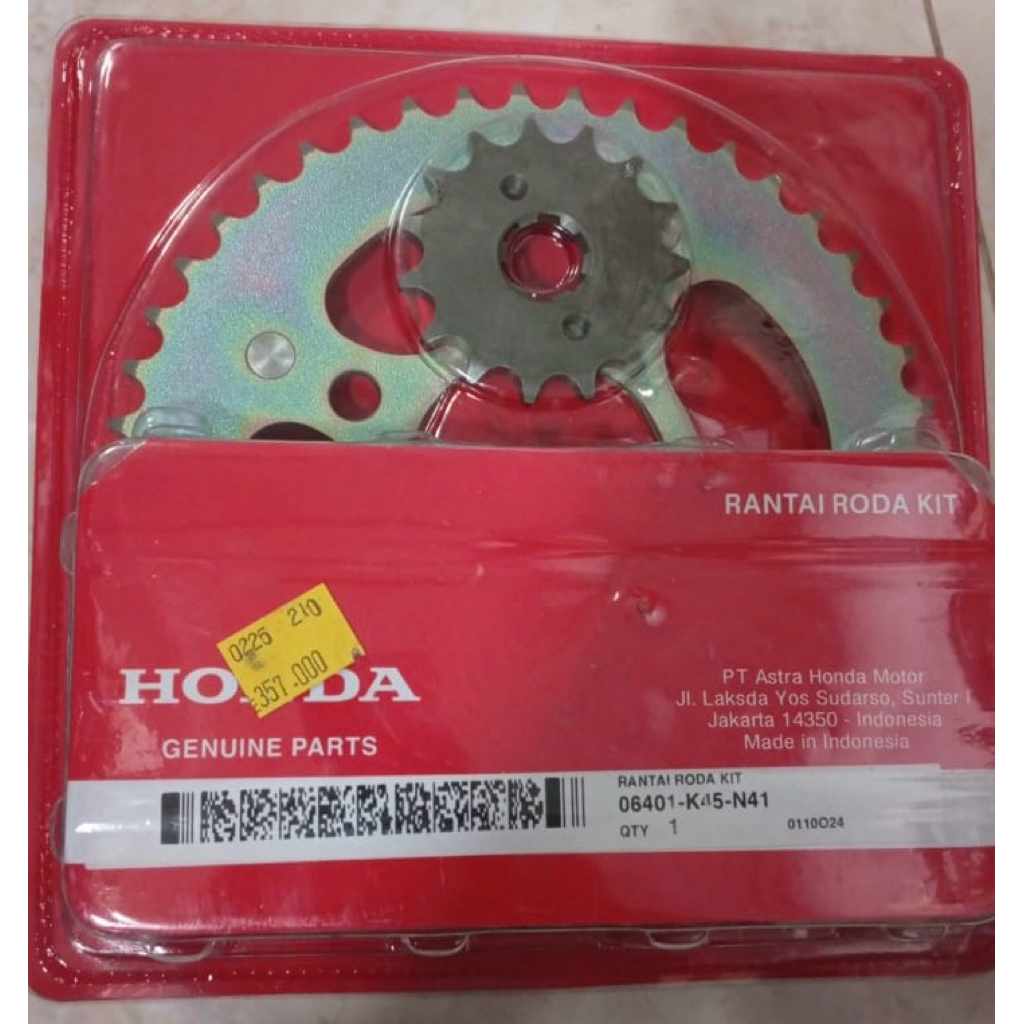 GEAR GIR RANTAI SET K45 CBR 150 R NEW LED 2016-2018 (06401-K45-N41)
