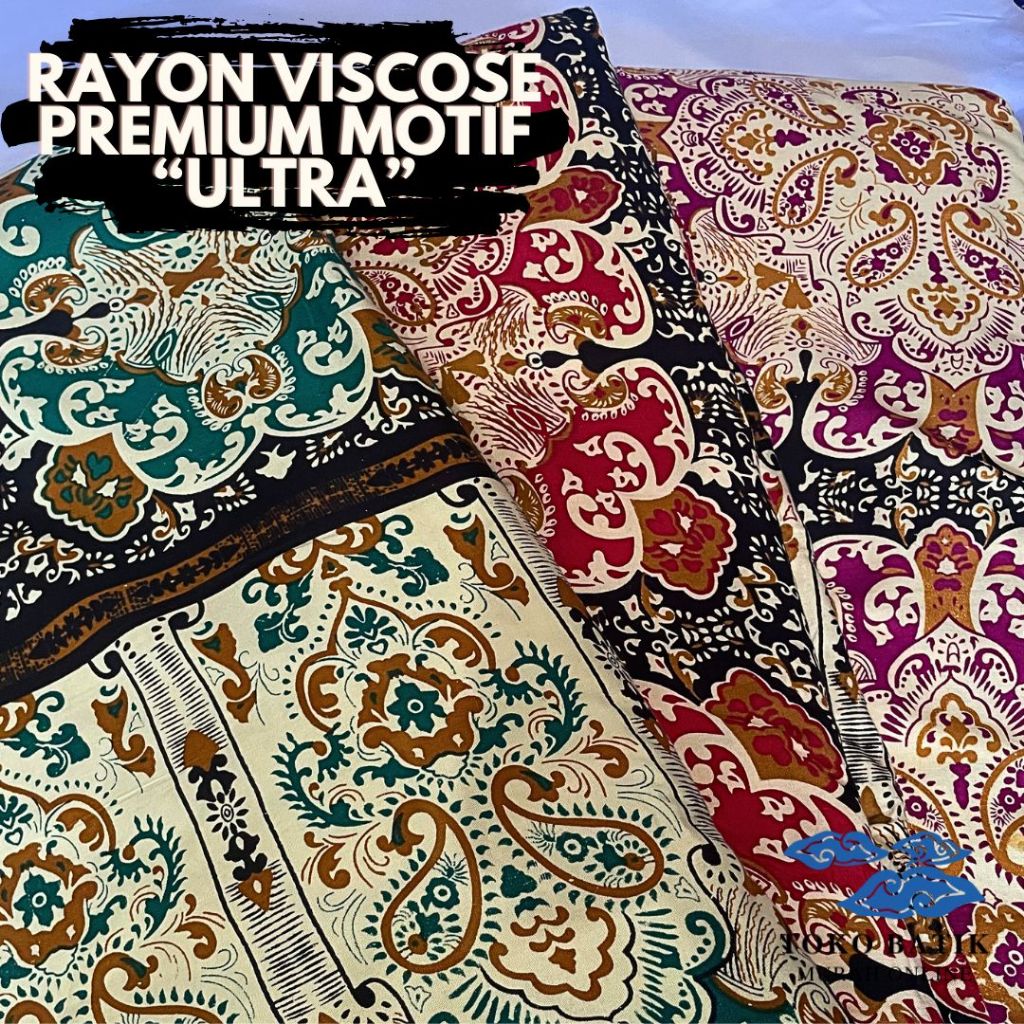 Kain Katun Korea Rayon Viscose Printing Motif "ULTRA BATIK" 2025 Silky Original 100% Viscose Premium