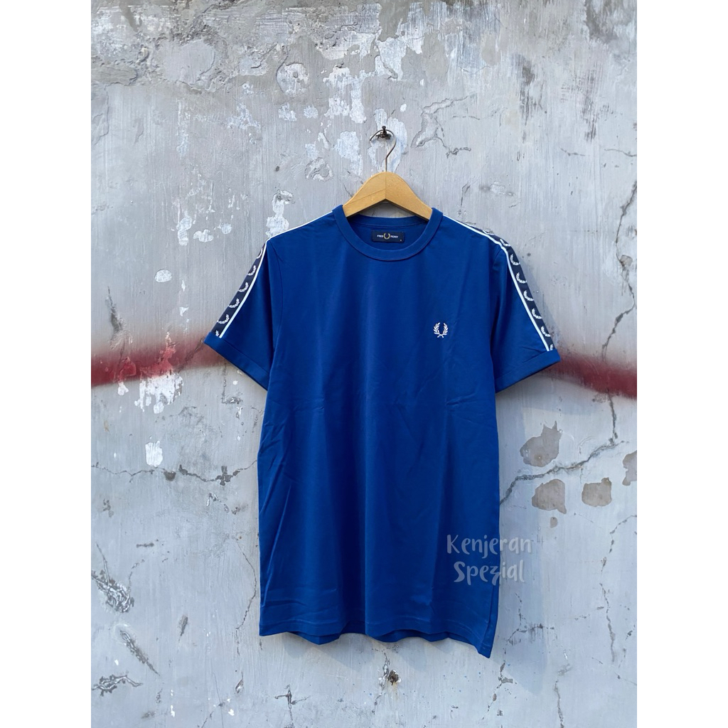 Fred Perry Taped Shirt Blue Contrast Taped