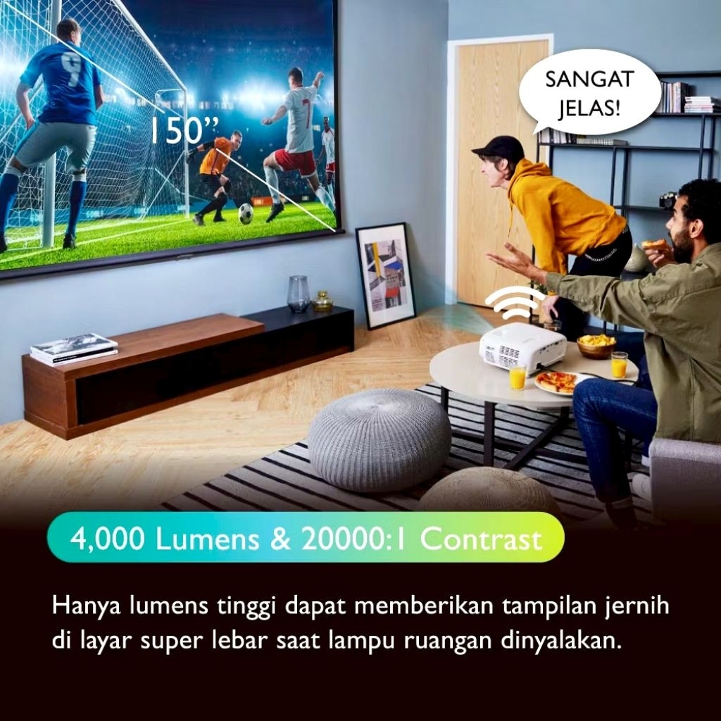 Baru Projector MW560 4000 Lumens WXGA DLP Smart Eco Speaker
