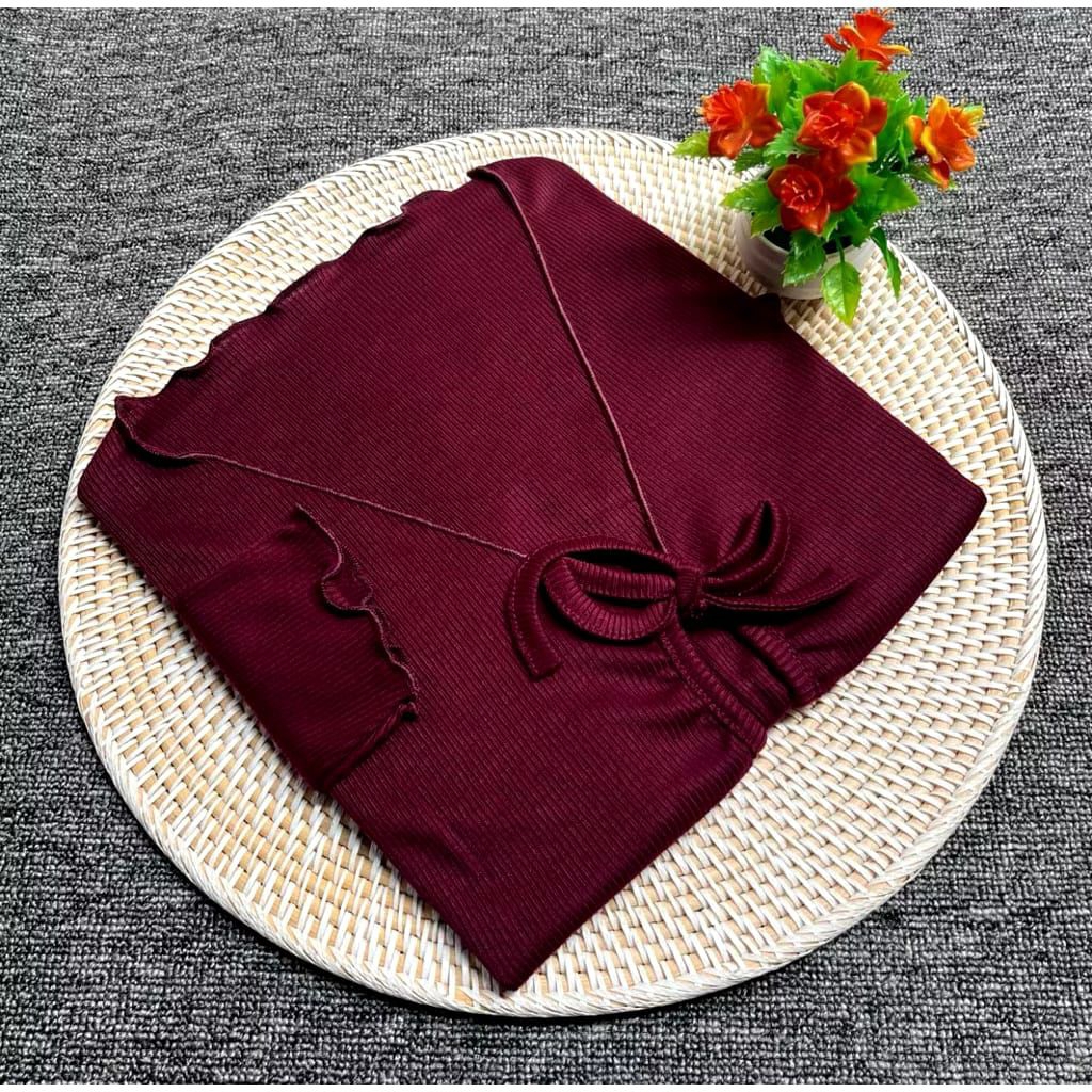 Cardigan Tali Knit Wear || Outer Crop Wanita Korean Style || Cardigan Tali Depan Crop || Cardigan ra