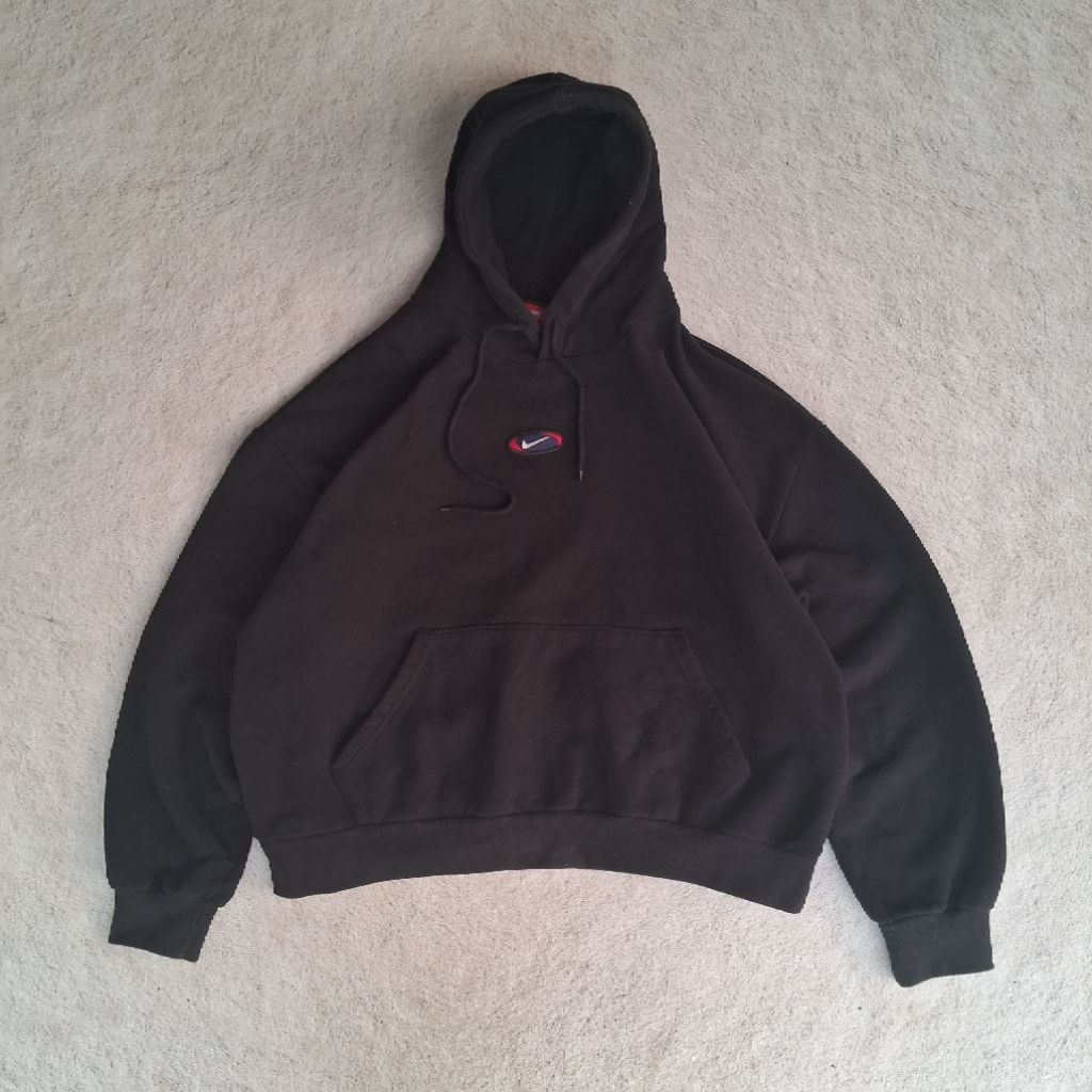 VINTAGE NIKE CENTER LOGO CIRCLE HOODIE - Black
