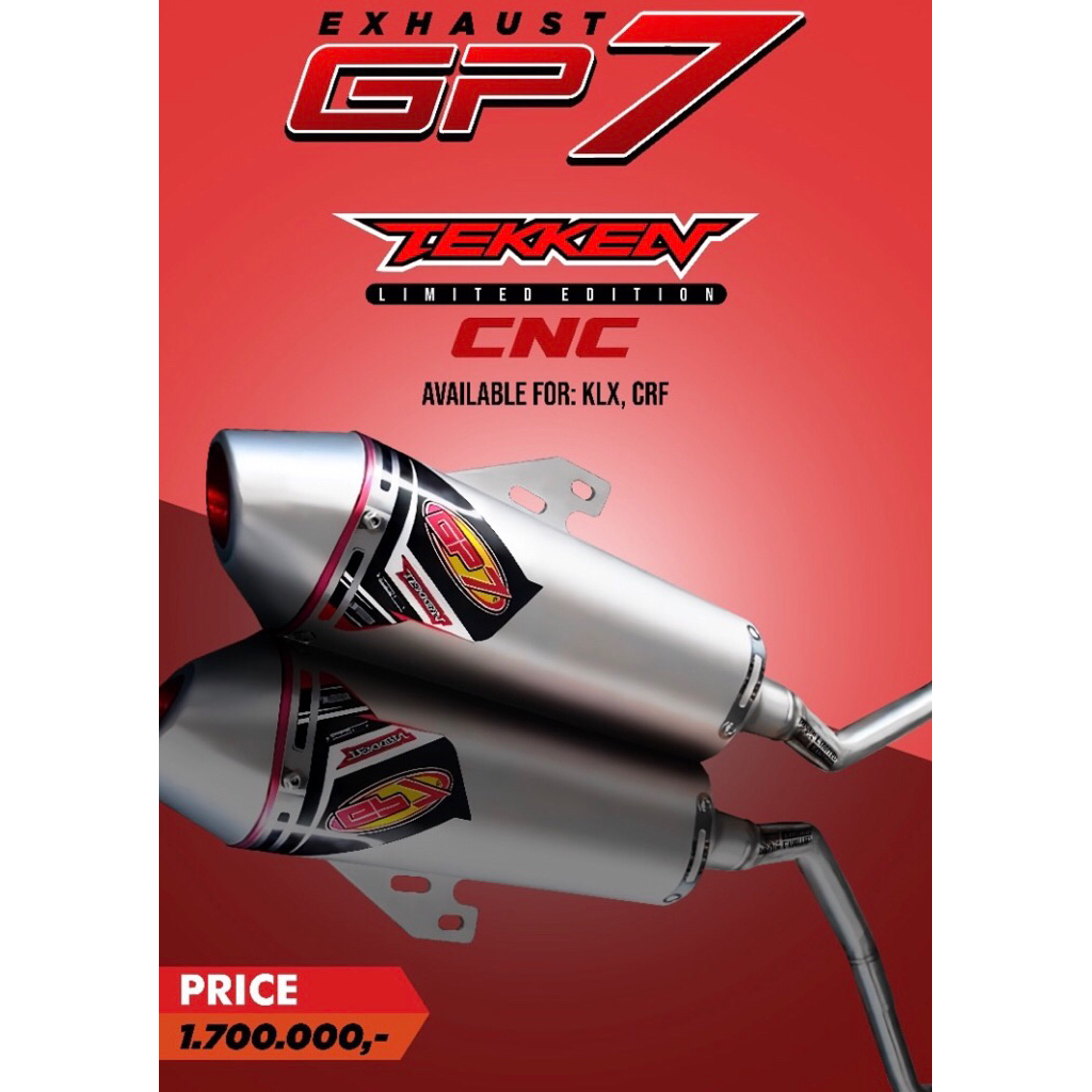 knalpot klx/crf tekken limited edition cnc GP7