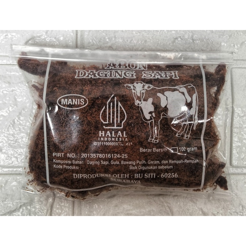 

Abon Sapi Bu Siti Sentra Abon Padmosusastro Surabaya Rasa Manis Pedas 100 Gr