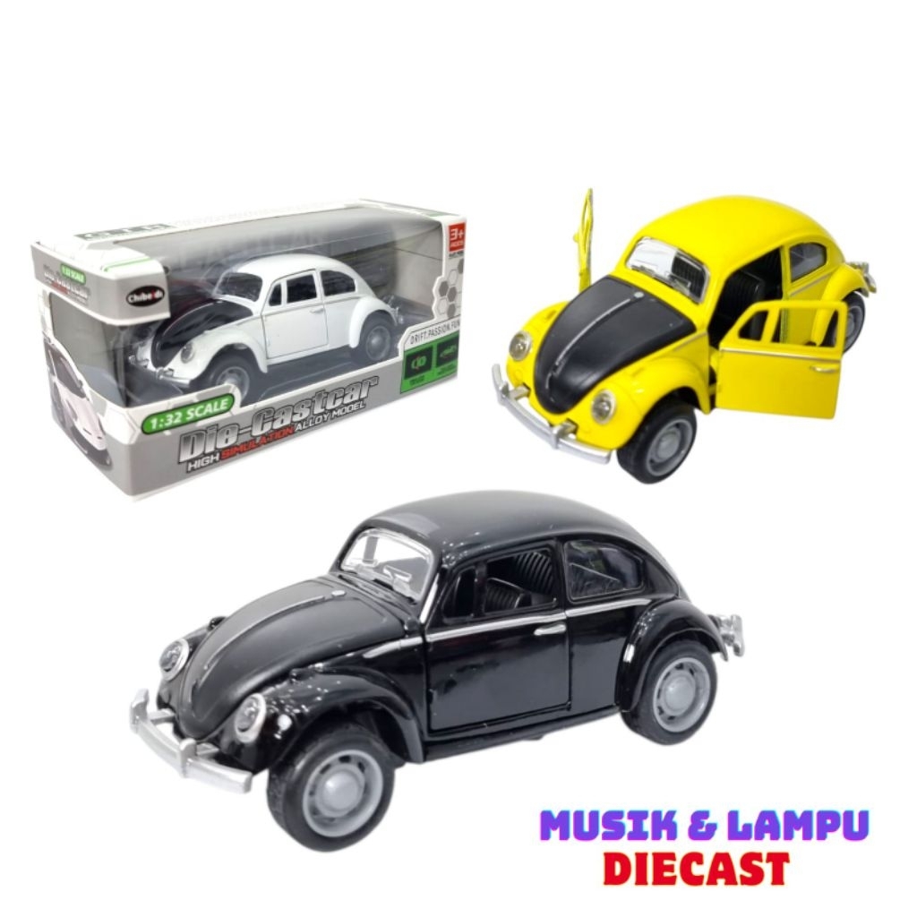 Diecast Mobil Volkswagen Beetle VW Kodok 8844 Buka Pintu + Musik + Lampu