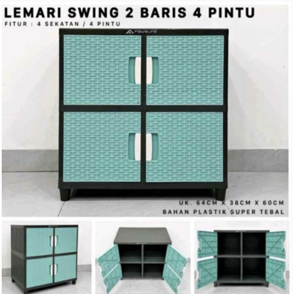Lemari plastik Fawsline 2 baris 2 susun | lemari fawsline warna 2 susun