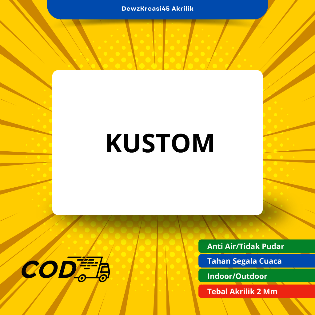 

AKRILIK KUSTOM UV PRINT | Ukuran/Gambar Bebas | Tebal 2mm | Tahan Air & Elegan