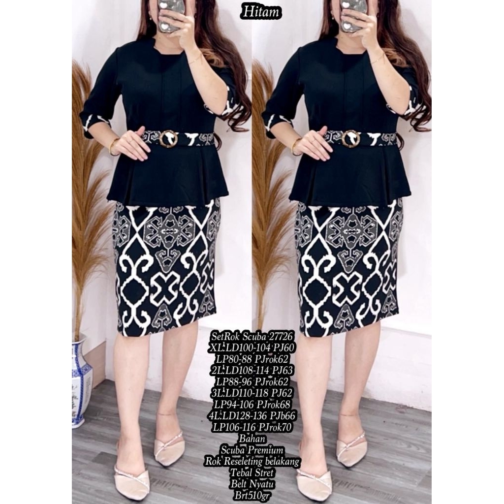 FER 27726 SET ROK BATIK SCUBA PREMIUM / SET ETNIK WANITA / SET GEREJA / READY / REALPICT