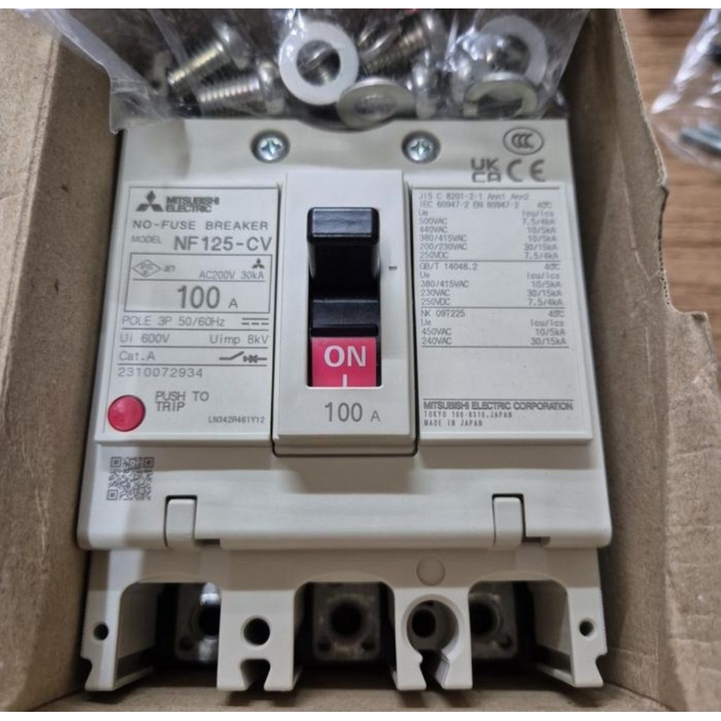MCCB/NFB MITSUBISHI 3P 100A NF125-CV ORIGINAL