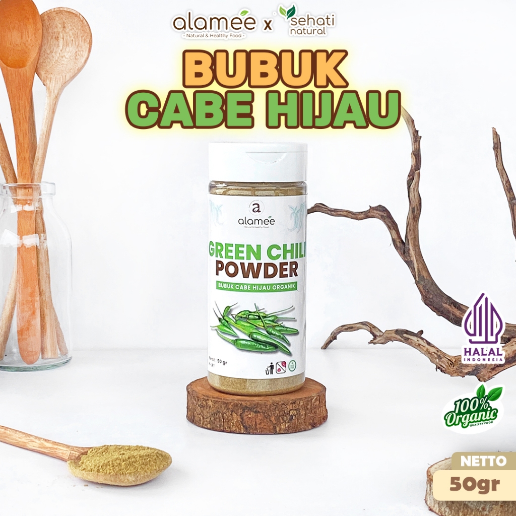 

ALAMEE Bubuk Cabe Hijau Green Chili Seasoning Powder Bumbu Masakan Dapur Murni Tampa Campuran 50gr
