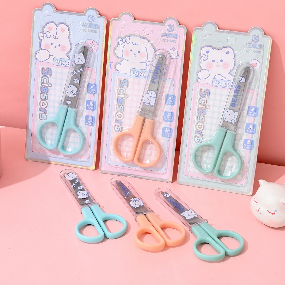 

OL2020 Gunting Anak Safety Scissors Karakter Puppy lucu / Perlengkapan Stationery Sekolah / Stainless steel Anti karat