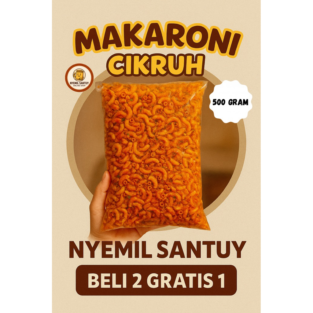 

PROMO BELI 2 GRATIS 1 Makaroni Cikruh Pedas Daun Jeruk 500gr – Cemilan Kriuk Pedas Gurih