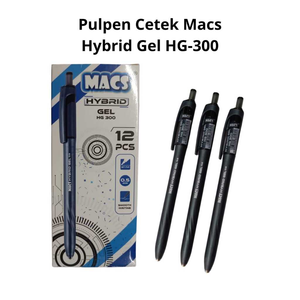 

Balpen Hybrid Gel Cetek 0.5 MACS HG - 300 / Pena Macs - Per Lusin