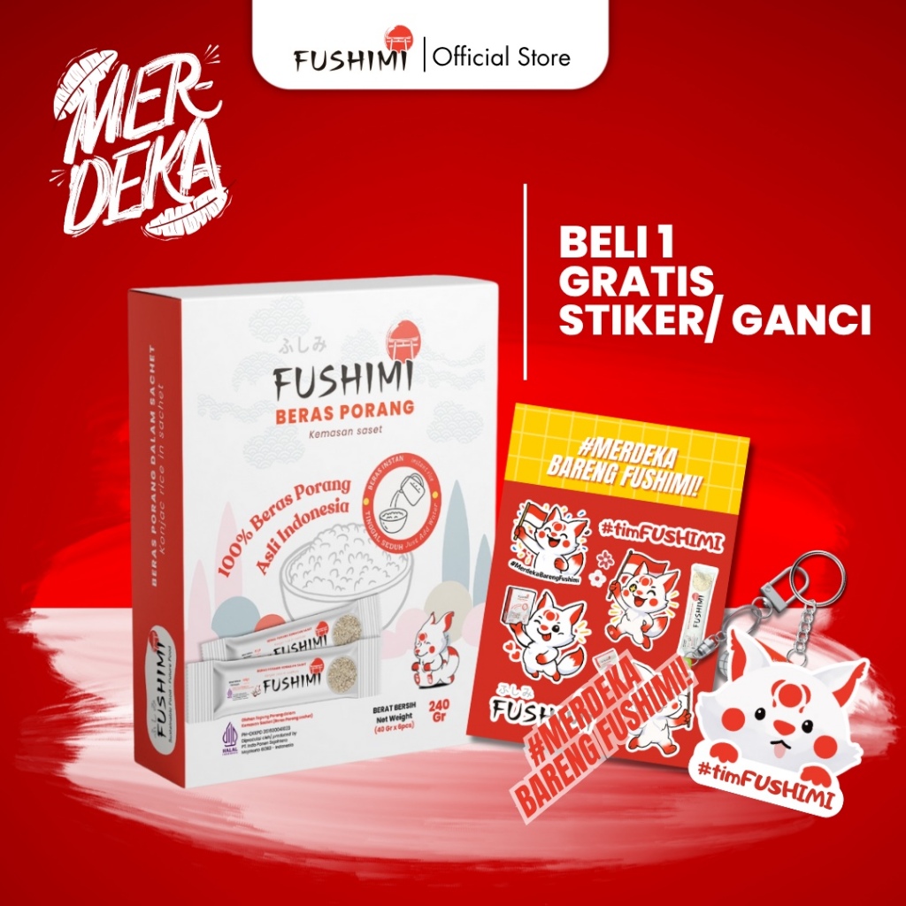 

(BELI 2 FREE 2 SACHET 40GR) FUSHIMI BERAS PORANG SACHET BOX 40GR/PCS ISI 6PCS I shirataki, porang