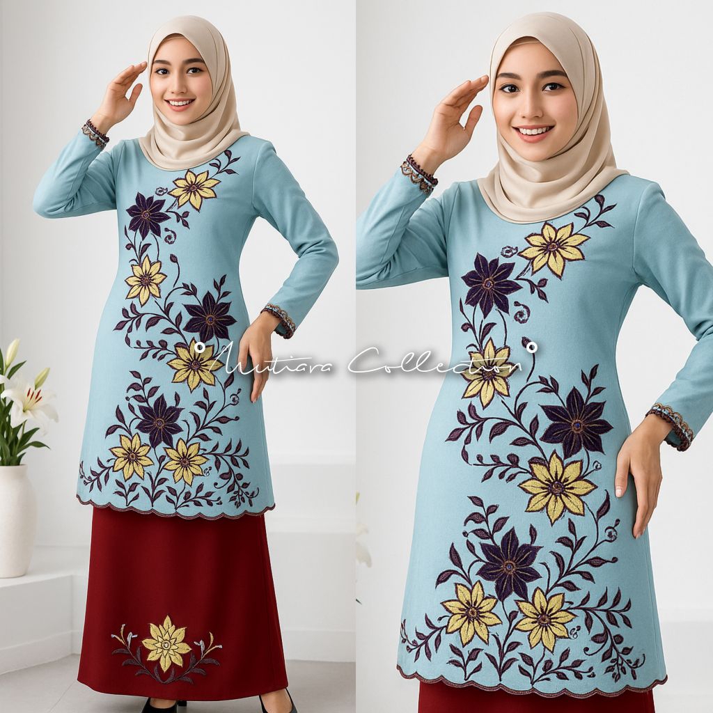 SETELAN BAJU KURUNG BORDIR ORGANDI