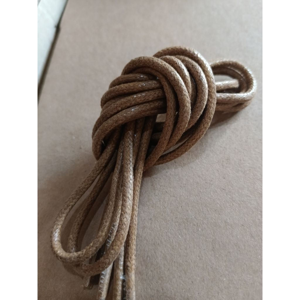 Tali sepatu kulit tali lilin press waxed Tali sepatu bulat lilin