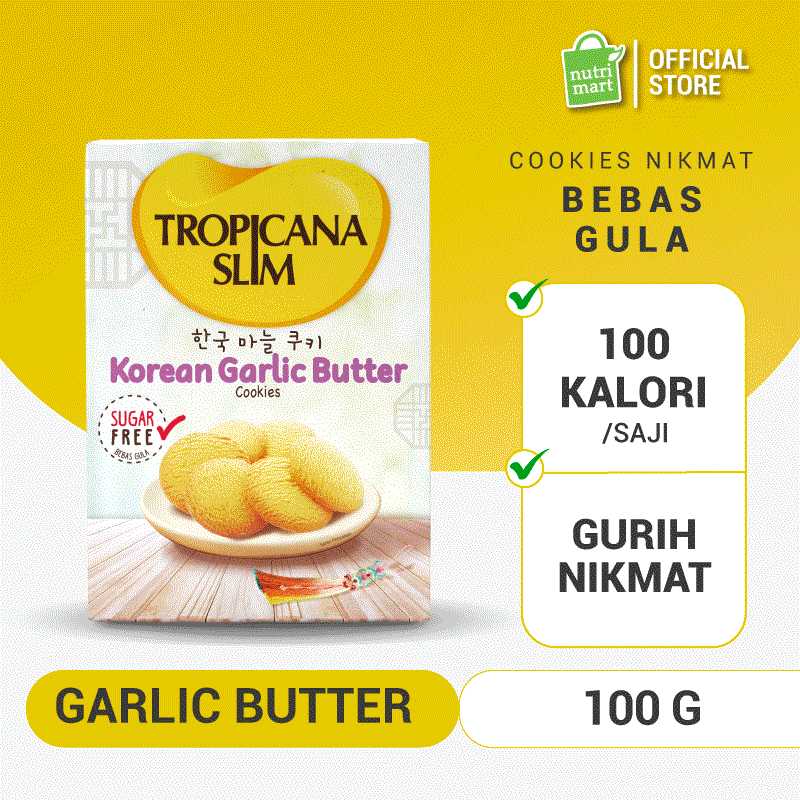 Tropicana Slim Korean Garlic Butter Cookies - Snack Biskuit Diet Rendah Kalori Bebas Gula