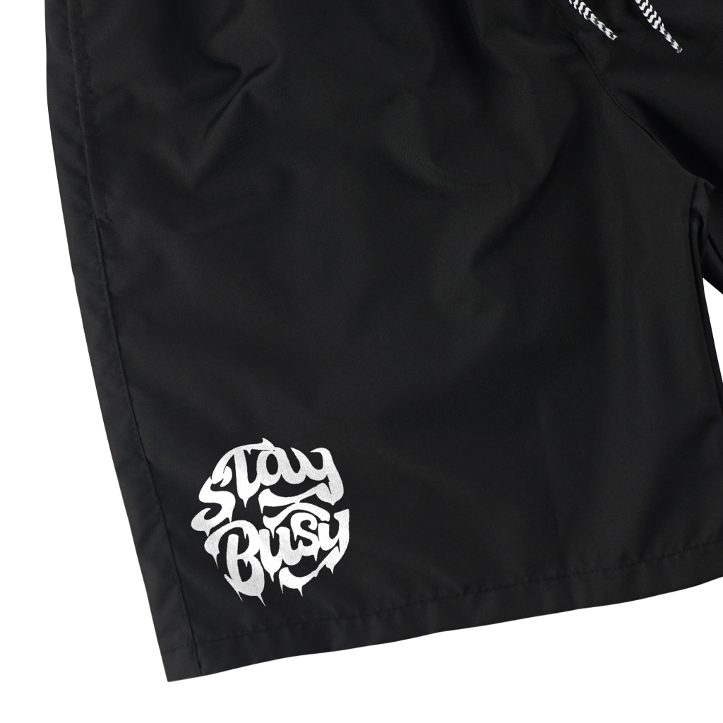 Troy Company Boardshort Black Stay Busy Round - Celana Pendek Hitam PTD 2225