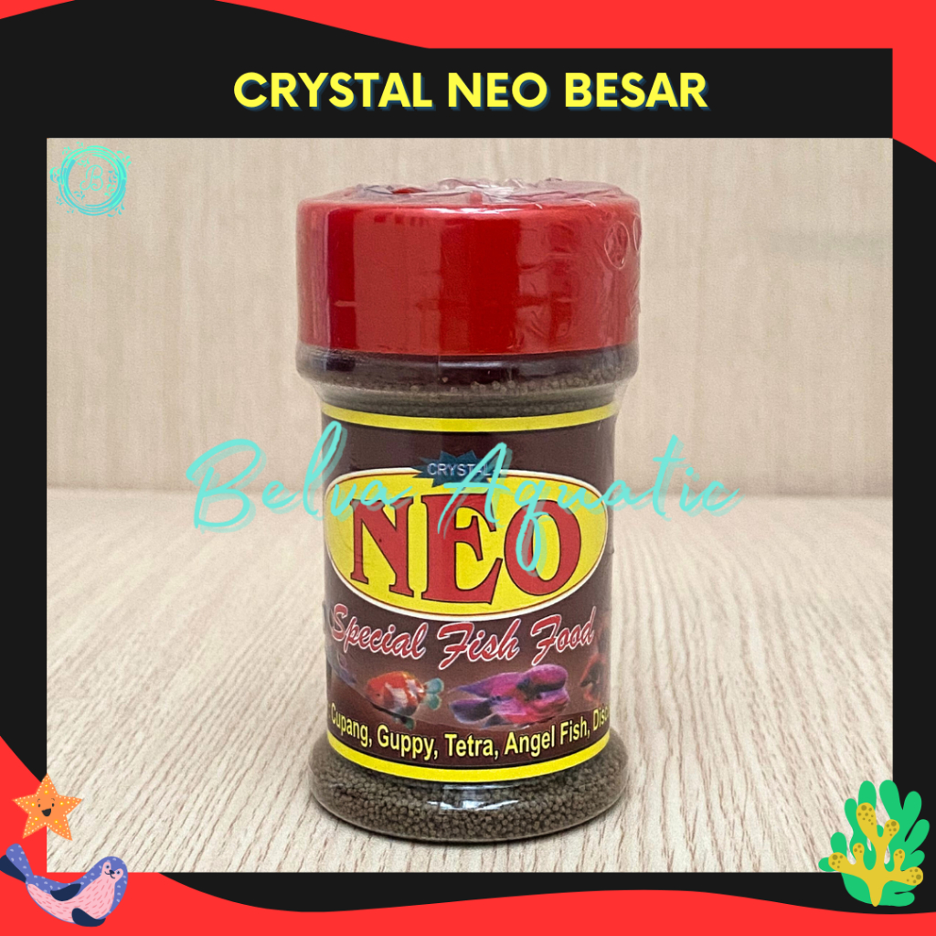 Crystal Neo Mutiara Colour Pakan Ikan Hias Kecil Guppy Cupang Tetra Koki Neo Mutiara Color