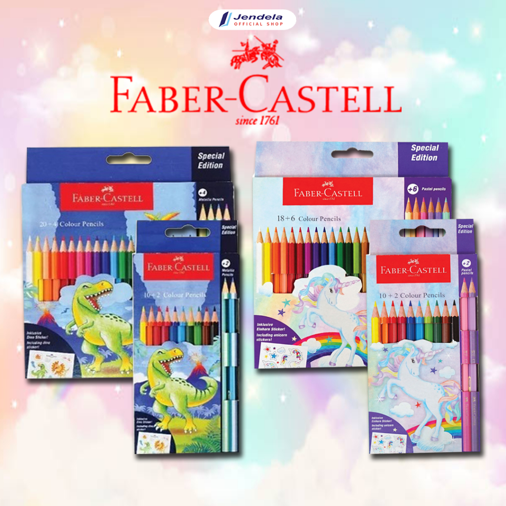 

Pensil Warna Faber Castell Colour Pencil Special Edition Dino 12 Dan 24 Warna Menggambar Makin Seru ATK