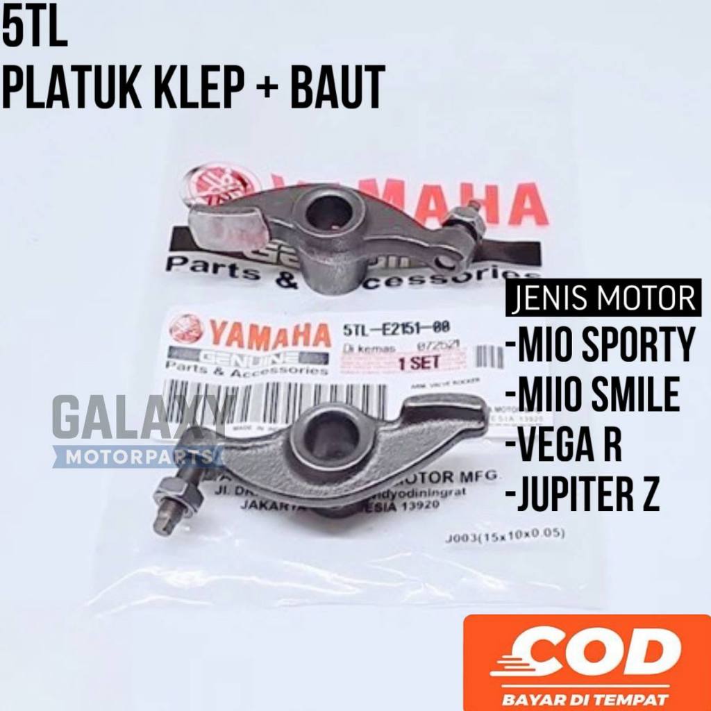 Platuk Klep + Baut (5TL) Yamaha Mio Sporty Lama / Mio Smile / Vega R / Jupiter Z 1 Set Pelatuk YGP