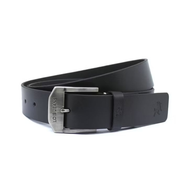 Belt Kulit B452NBL Belt Pria Gesper Ikat Pinggang Sabuk Pria Original Lois Hitam