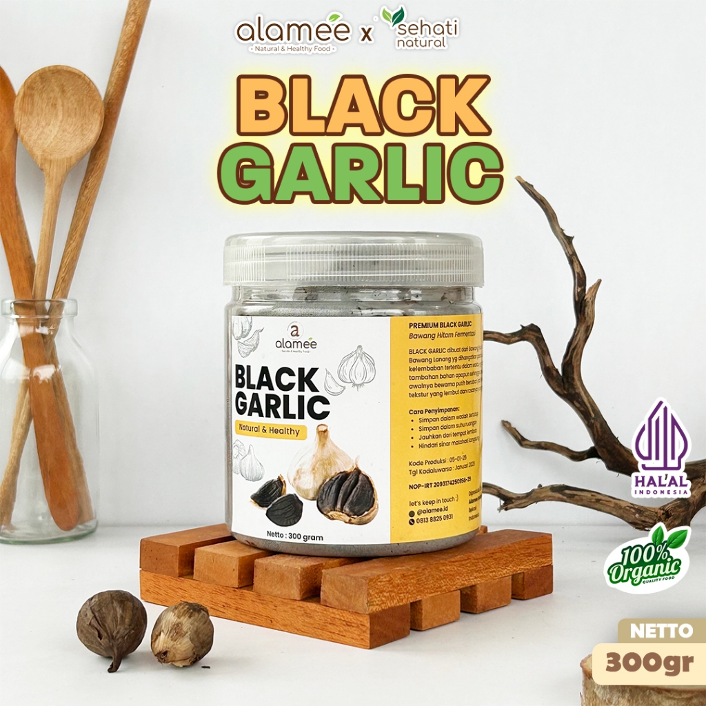 

Bawang Hitam Black Garlic Herbal Premium 300gr Tunggal Lanang Natural Non Msg Aman Tanpa Pengawet