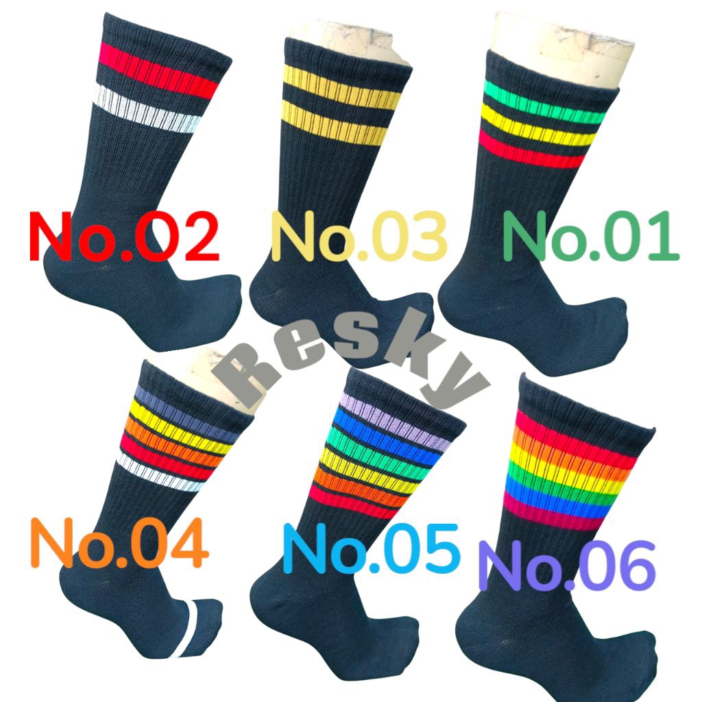 oldshcool hitam panjang sebetis, kaus kaki pria dan wanita remaja sampai dewasa,bisa pilih  warna ga