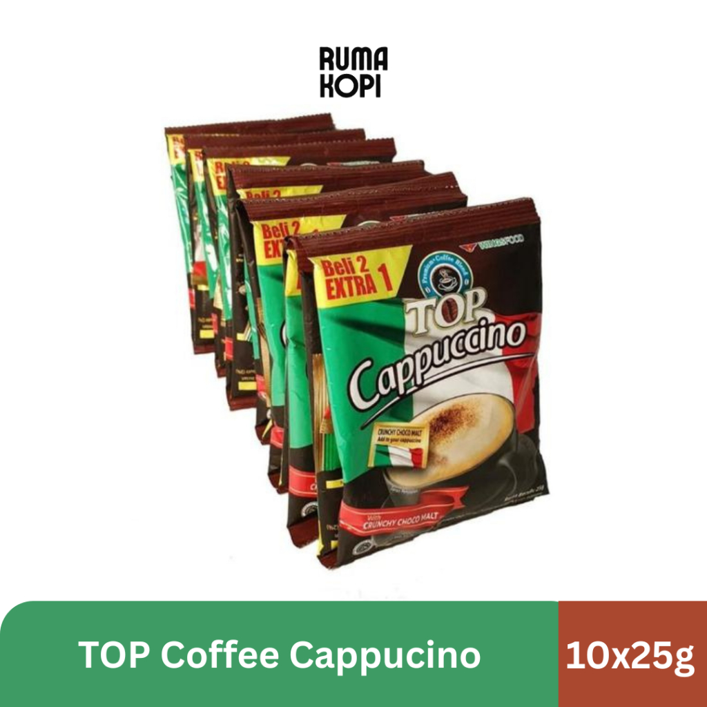 

TOP Coffee Cappuccino 10x25g Kopi TOP Coffee Cappuccino Renceng Isi 10 Sachet @ 25 gram