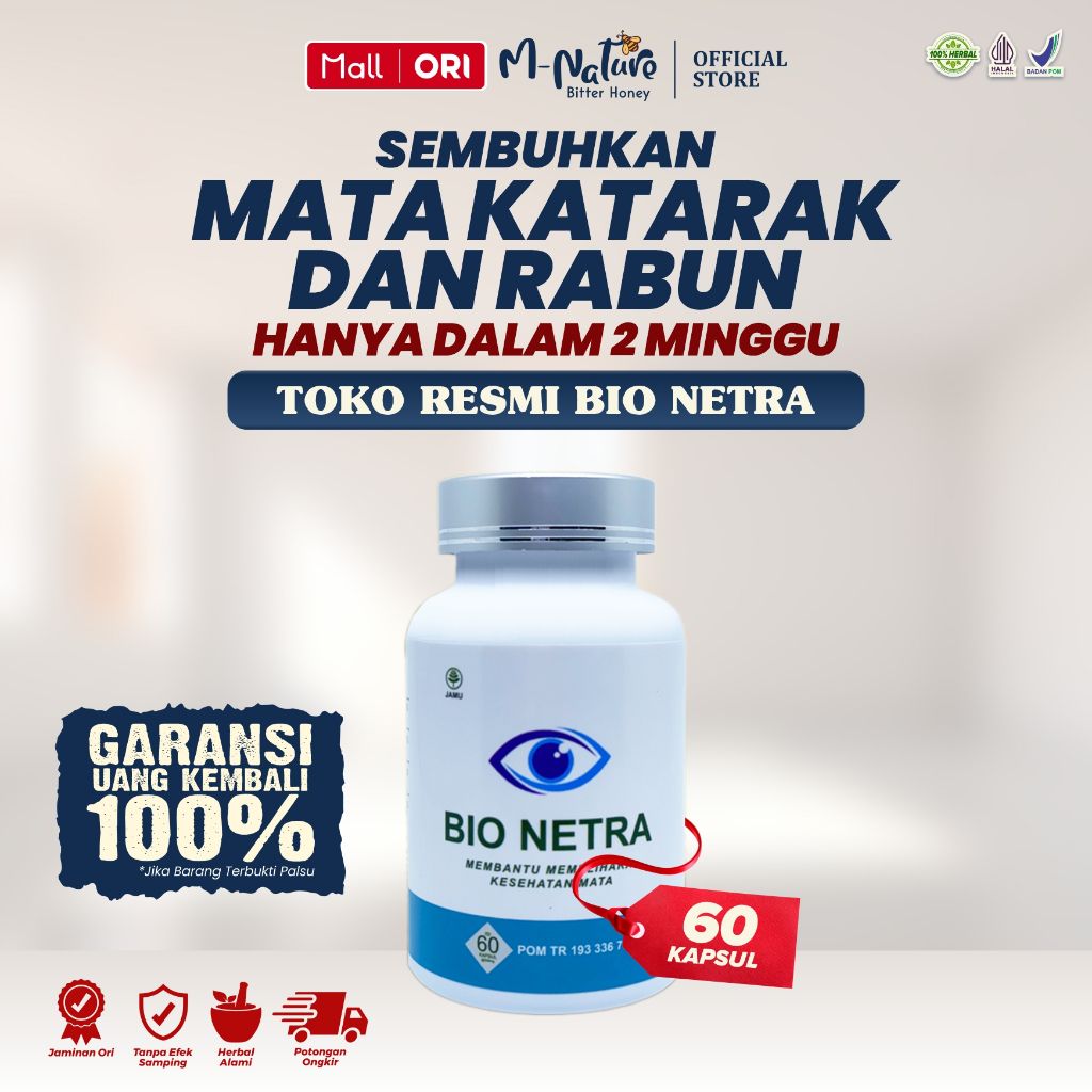 BIO NETRA | BIO NETRA HERBAL 100% ORIGINAL | BIONETRA HERBAL UNTUK MATA MINUS | KATARAK | SLINDER