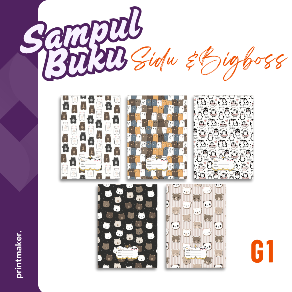 

Sampul Buku Lucu Sidu & Big Boss - Cover Motif Karakter Hewan Imut | G1