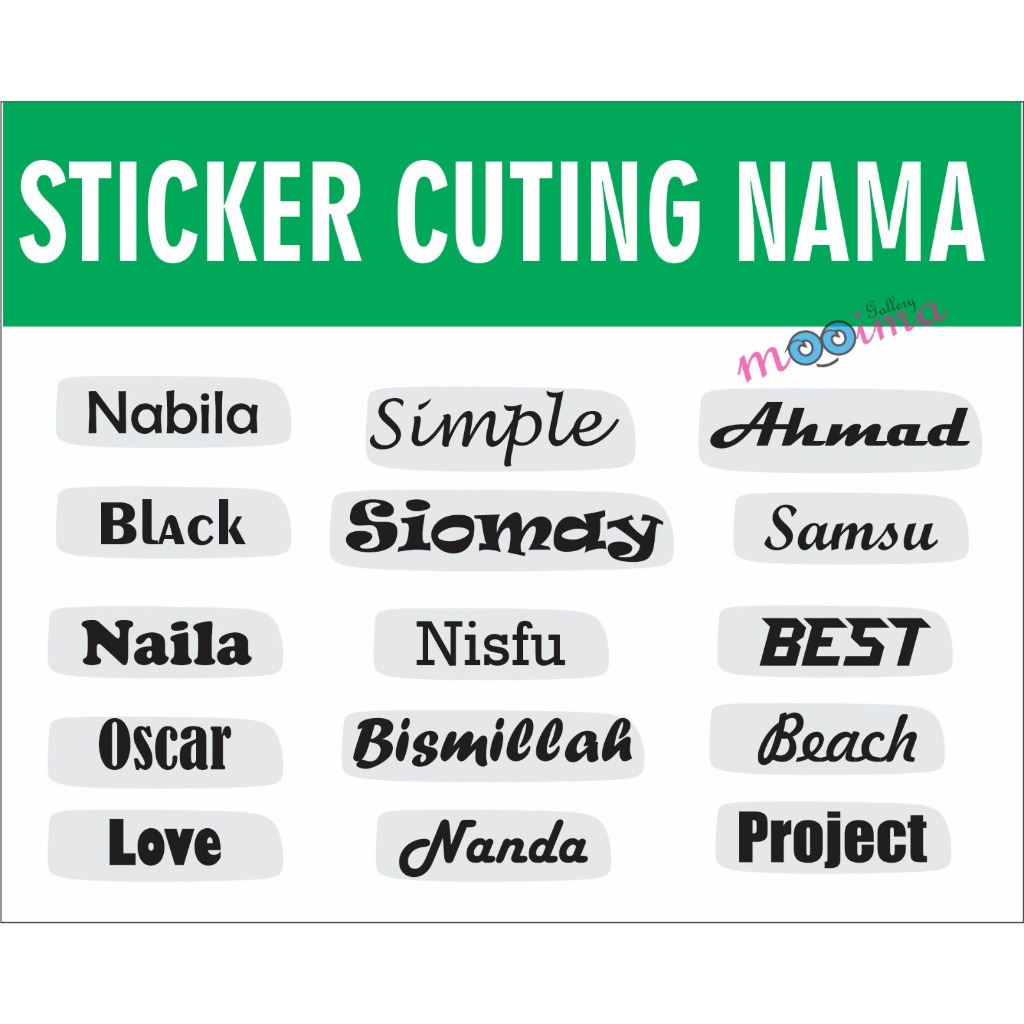 

sticker cutting custom nama