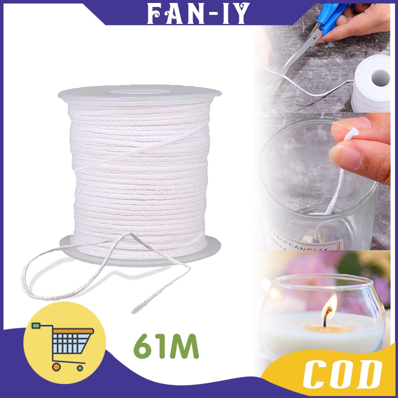 DIY Tali Sumbu Lilin Buatan Tangan Bahan Katun Sumbu Lilin