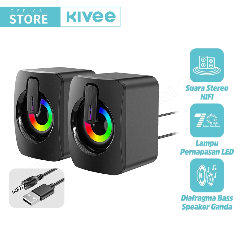 KIVEE  Speaker Wireless Bluetooth Super Bass with RGB Portable mini karaoke Wireless Audio