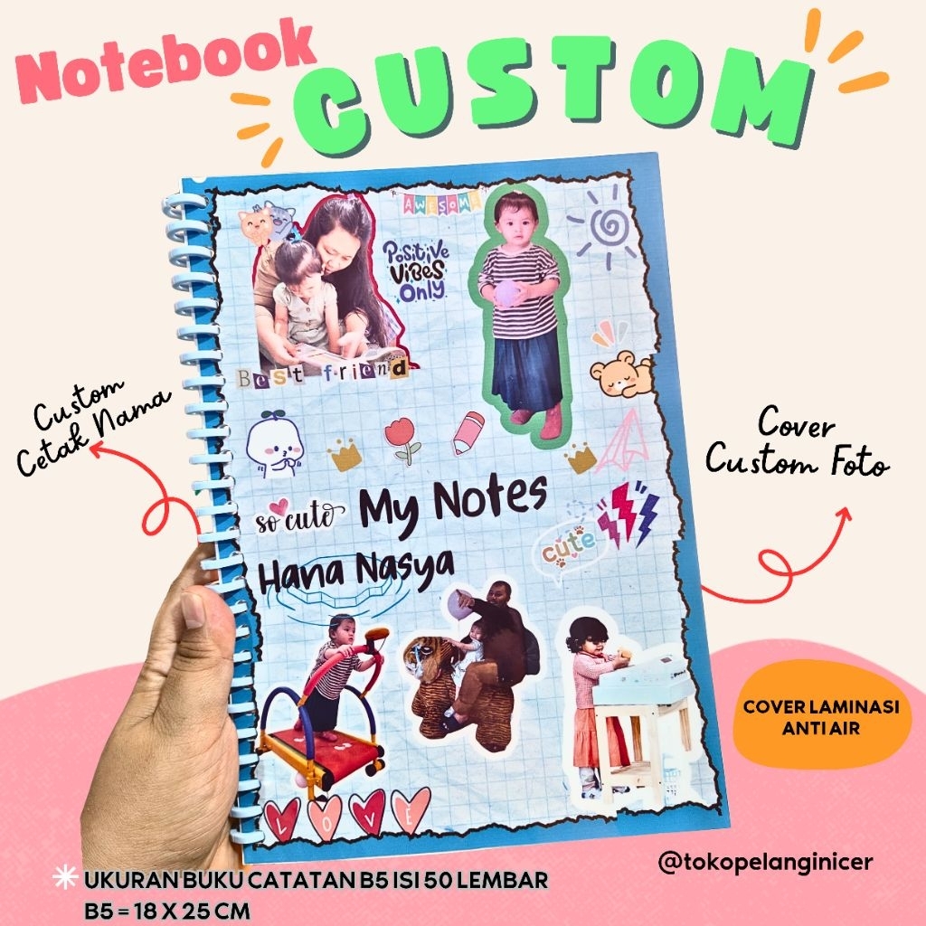 

Notebook Custom Nama & Foto Ukuran B5 – Buku Tulis Catatsn Custom Unik, Hadiah Spesial -Notes Custom Foto