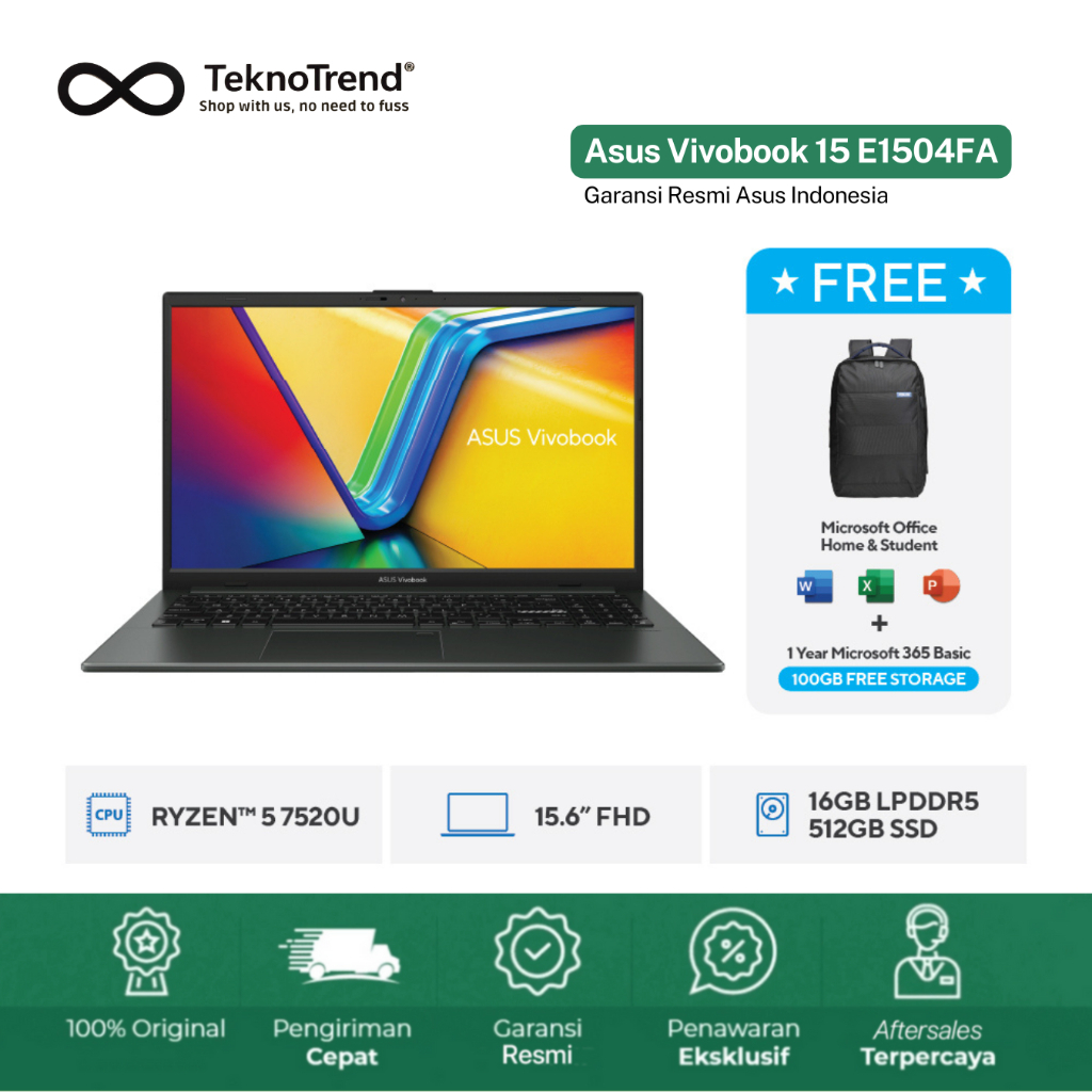 Asus Vivobook GO 15 E1504FA 16GB 512GB 15.6" FHD IPS Windows 11