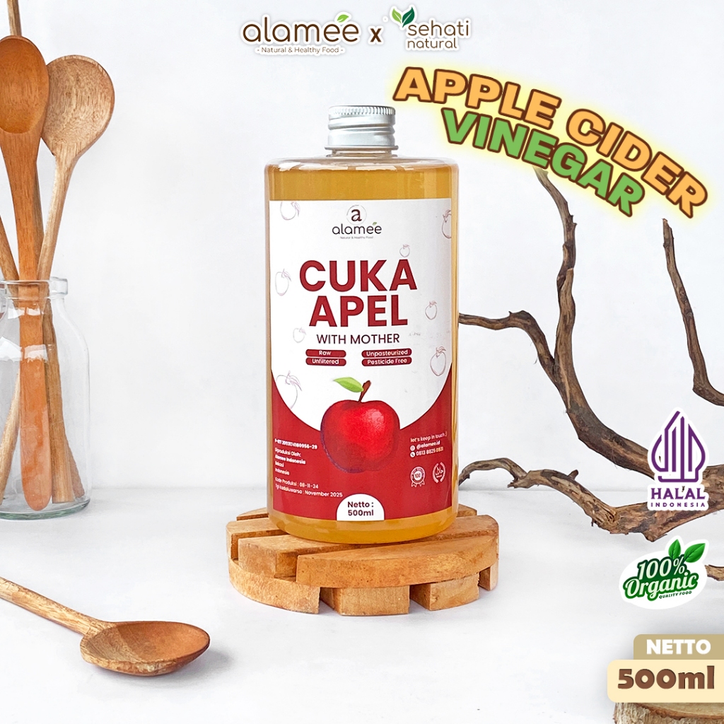 

Cuka Apel Original With Mother Organik Minuman Detok Vinega Sari BuahNon MSG Apple Cider Vinegar