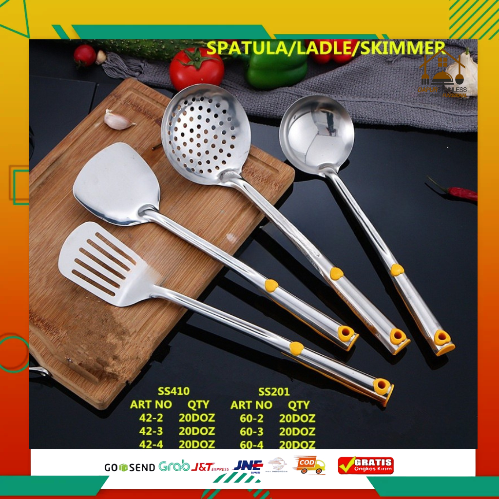 Sutil Spatula Centong Irus Sop Stainless Steel Besar Kuat SUBRON Dapur